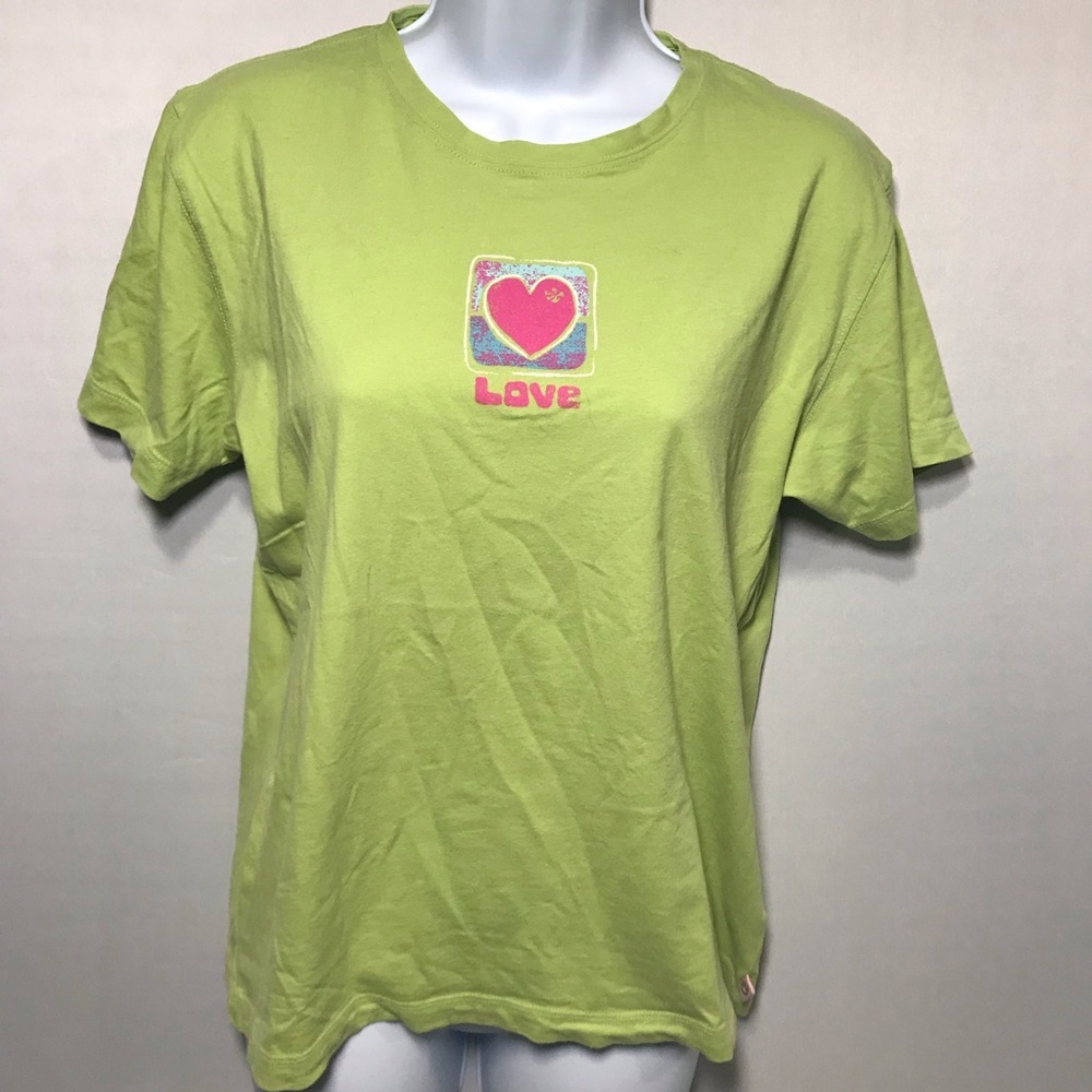 Live Is Good Love Green T Shirt Size Small